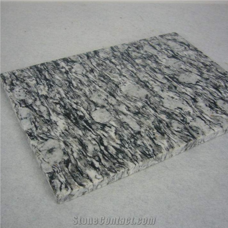 Chinese White Wave Granite Slabs Flamed
