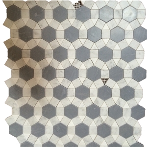Palissandro Round Marble Mosaic Floor Tiles