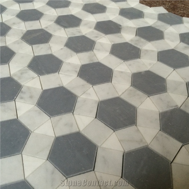 Palissandro Round Marble Mosaic Floor Tiles