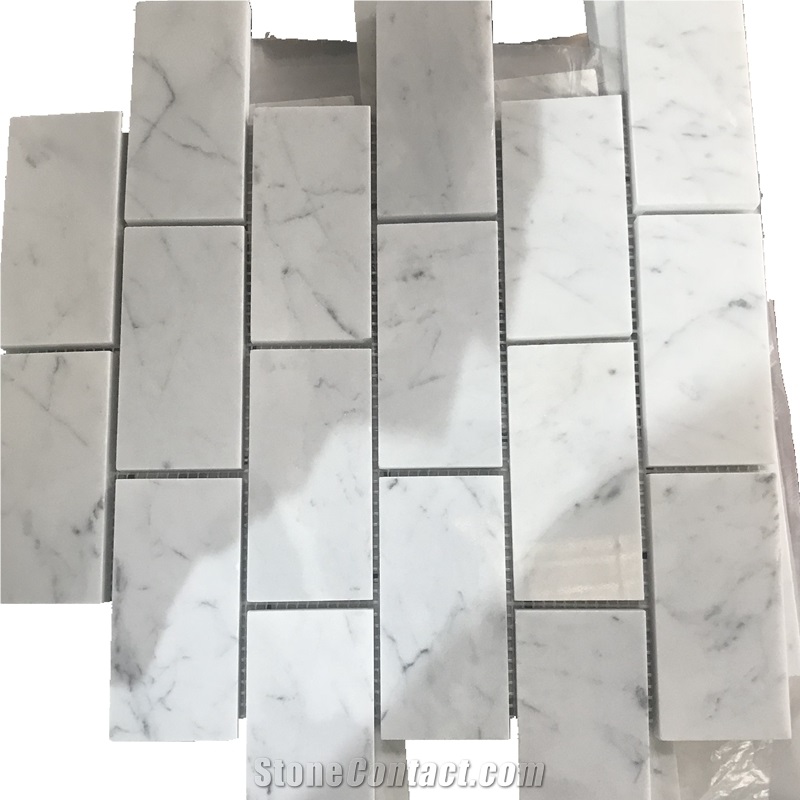White Marble Mosaic for Bathroom Floor