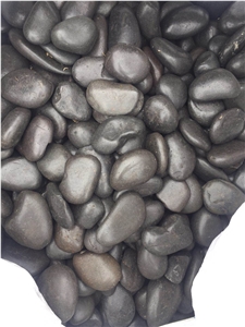 50-80Mm Black Polished River Pebbles