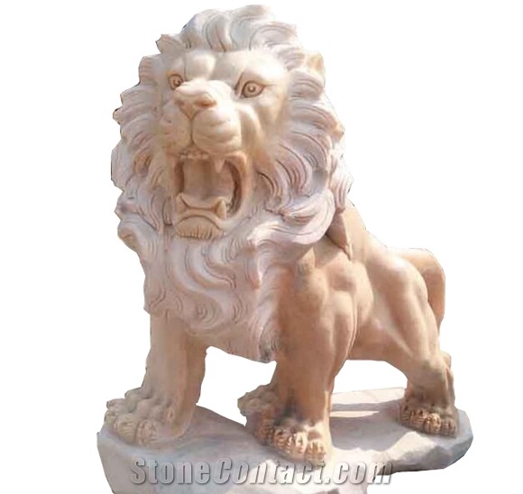 Natural Marble Stone Decoration Lion Sculpture