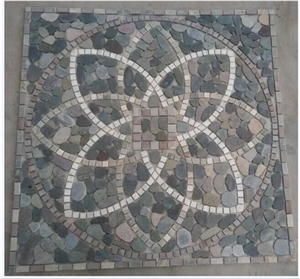 Split Slate Mosaic Floor Pattern Decoration