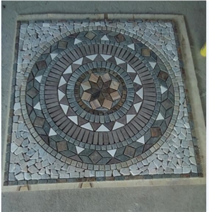 Split Slate Mosaic Floor Pattern Decoration