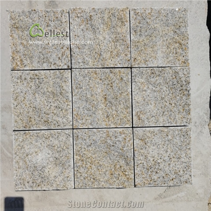 G350 Yellow Granite Cobblestone Paving Stone