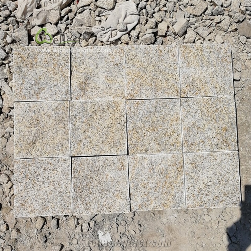 G350 Yellow Granite Cobblestone Paving Stone