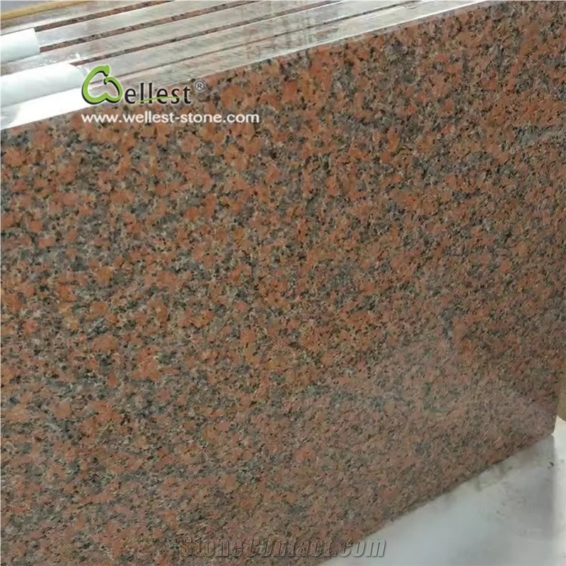 G562 China Maple Red Granite Polished Slab Tile