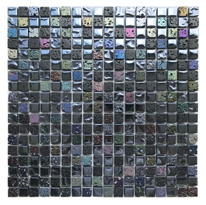 Fargo Marble Polished ,Metal Glass Mosaic Tile