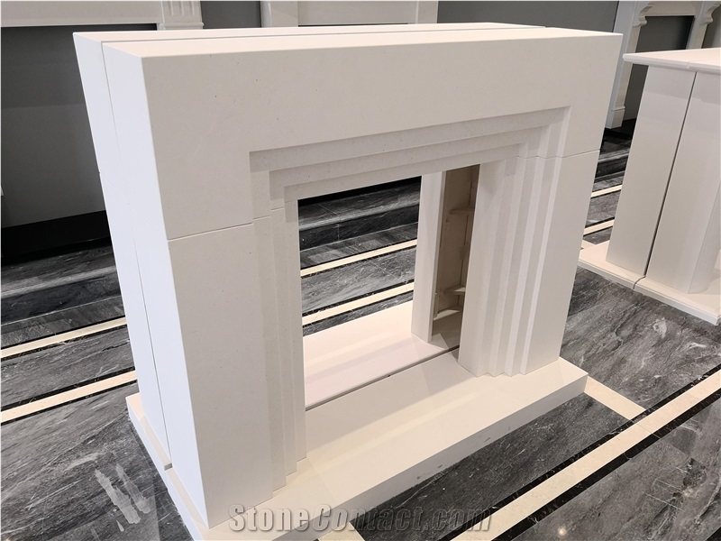 Aegean Limestone Fireplace Mantels, Micro Marble