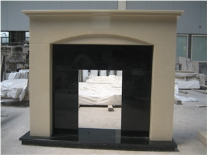 Beige Marble Fireplace, Indoor Mantels