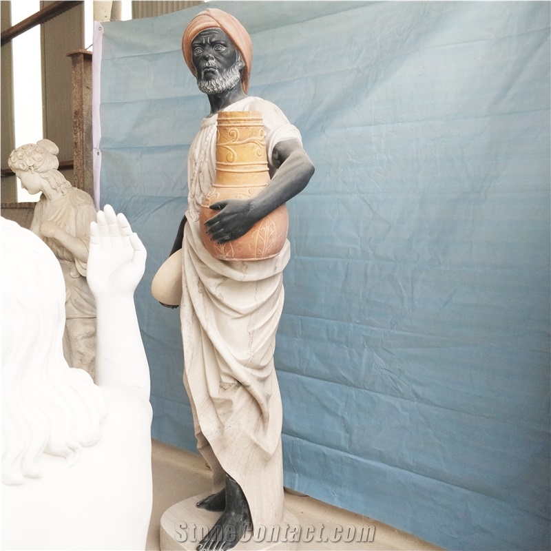 Black Human Sculptures, Western Statues, Handcarve