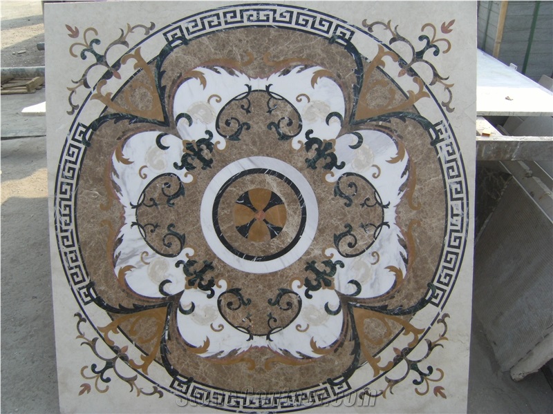 Marble Floor Pattern Square Medallions