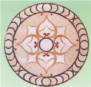 Round Marble Medallions Waterjet Floor Pattern