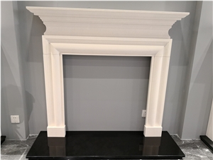 White Limestone Fireplace Mantels, Indoor Marble