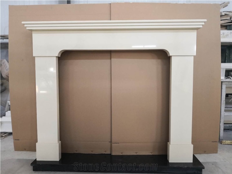 White Limestone Fireplace Mantels, Indoor Marble