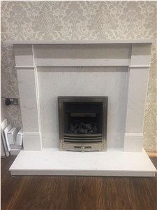 White Limestone Indoor Fireplace Modern Decroating
