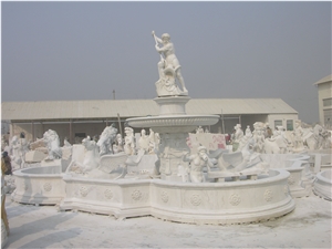 White Marble Hand Carved Sculptured Fountains Cast