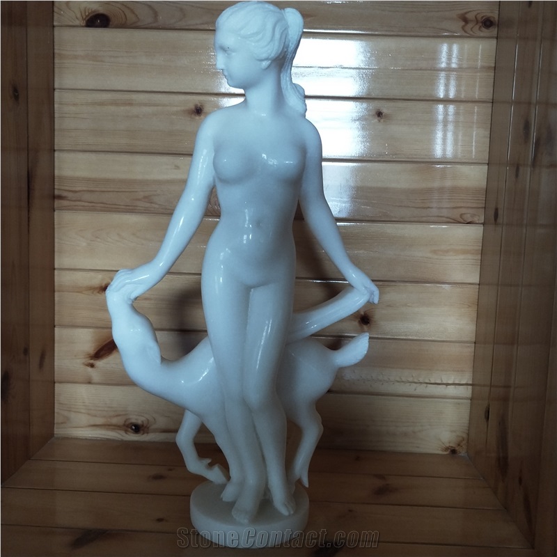 White Marble Human Sculptures Handcarved Statues