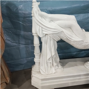 White Western Woman Statues, Handcarved Sculptures
