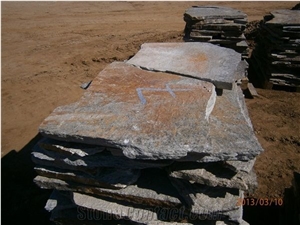 Beige Gneiss Stone Flagstones, Gneiss Flagstones Natural Shape Polygonal