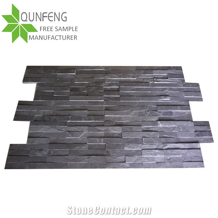 15*60cm Cut-To-Size Black Stone Slate Wall Panel
