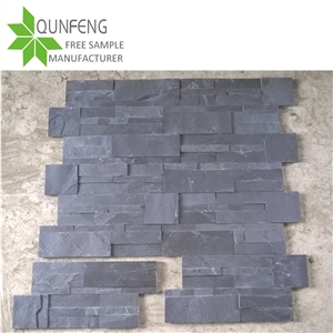 18*35cm China Natural Black Stone Wall Tile Slate