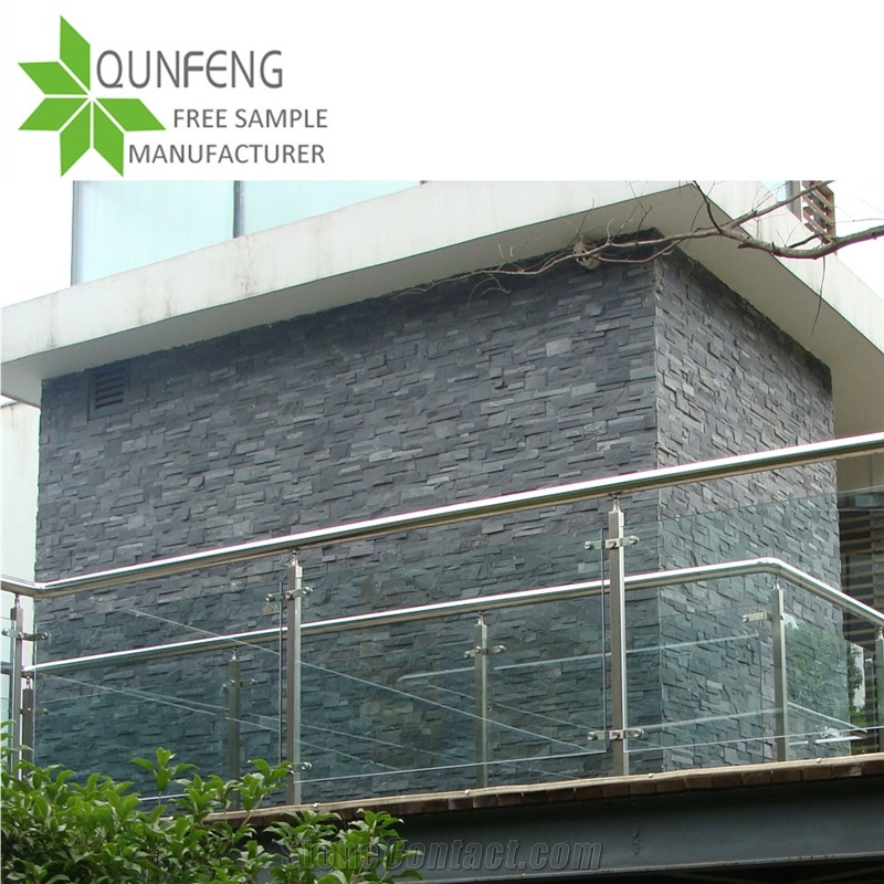 18*35cm China Natural Black Stone Wall Tile Slate