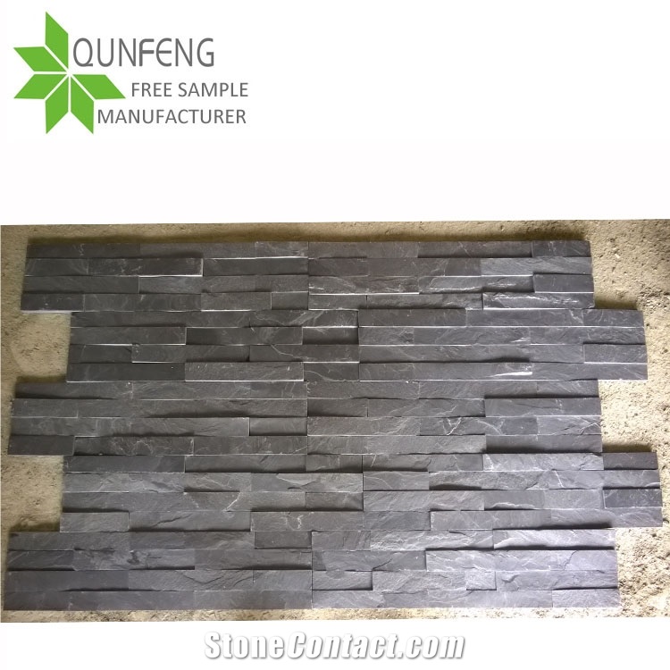 Black Cultured Stone China Slate Wall Cladding