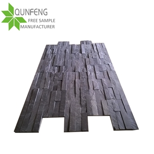 Black Stacked Stone Veneer China Slate Tiles