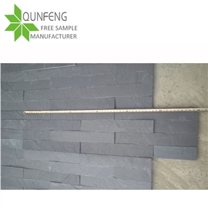 China Black Stacked Stone Exterior Wall Slate