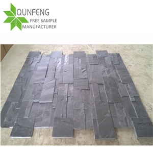 China Black Stone Cladding Slate Wall Panel