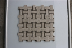 Basketweave Light Wooden Marble Mosaic,Tiles