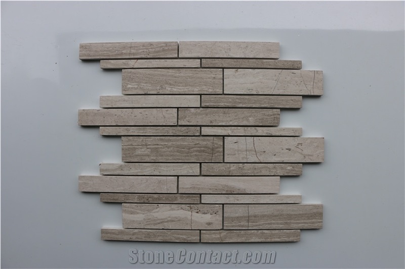 China Light Dark Wooden Brick Marble Mosaic,Tiles