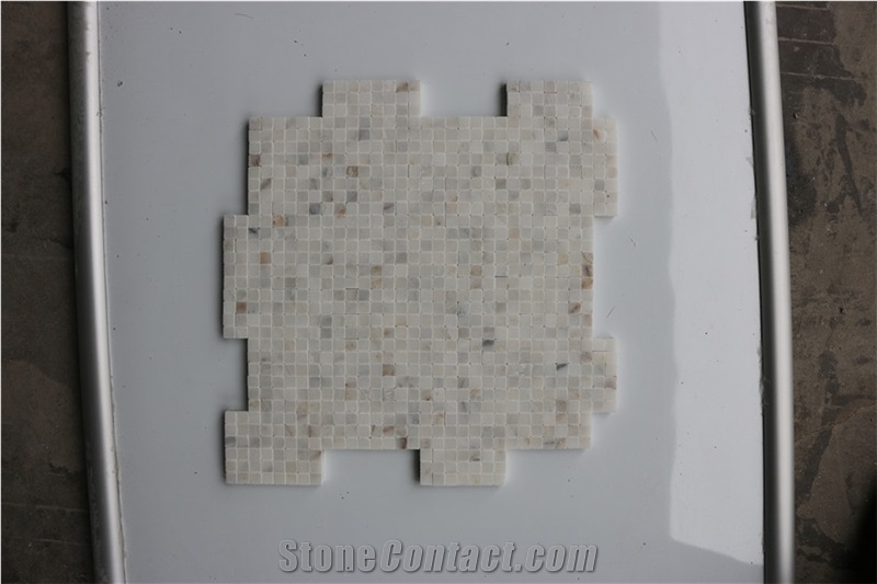 China Thassos White Split Brick Marble Mosaic
