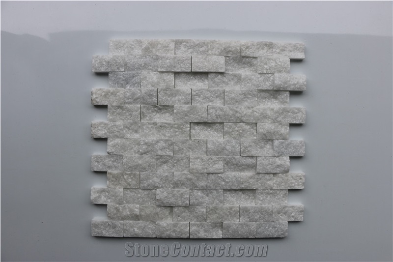 China Thassos White Split Brick Marble Mosaics
