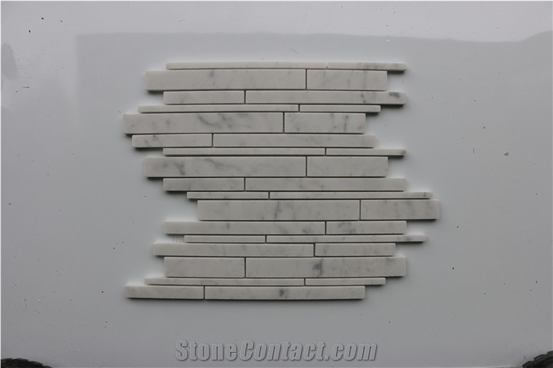 Italy Brick Bianco Carrara White Marble Mosaic