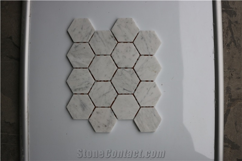 Italy Hexagon Bianco Carrara Marble Brick Marble