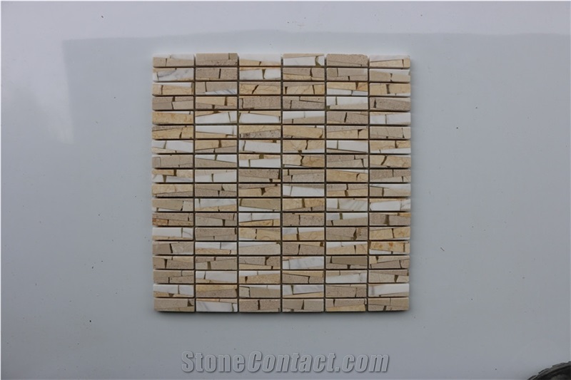 Spain Crema Marfil Resin Marble Mosaics Tiles