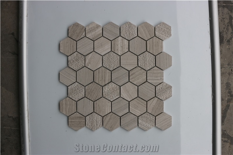 Turkey Hexagon Light Wooden Marble Mosaic,Tiles