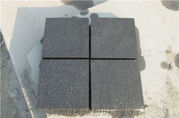 Jet Black Granite Flamed Tiles