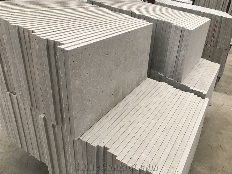 Chinese Silver Grey Travertine Slabs and Tiles
