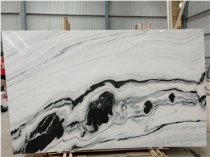 Panda White Marble Big Slabs and Tiles Bookmatched
