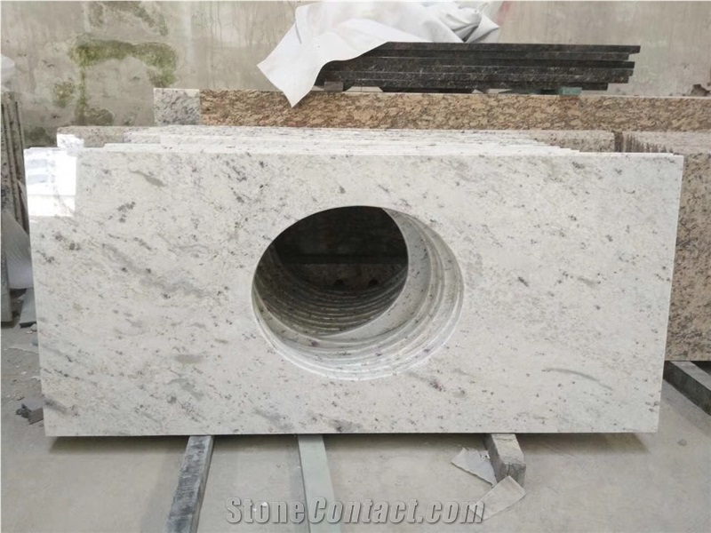 White Granite Countertop Bathroom Top