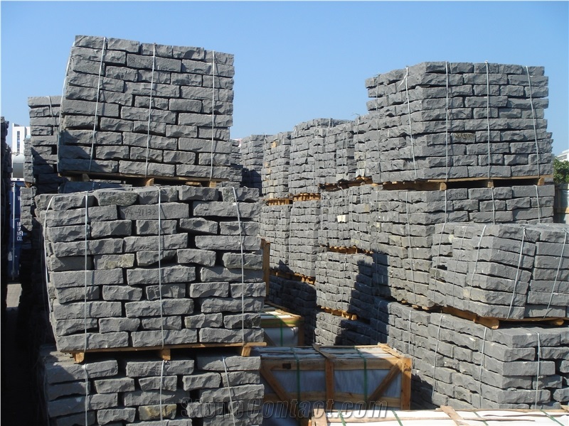 Black Cude Basalt Paving Sets Exterior Pattern