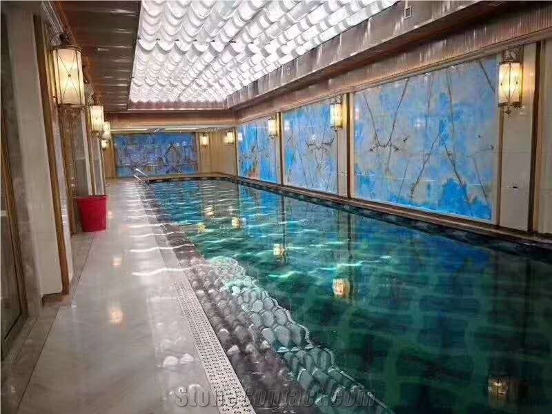 Blue Onyx Natural Stone for Hotel Use Wall Floor