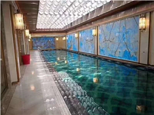 Blue Onyx Natural Stone for Hotel Use Wall Floor