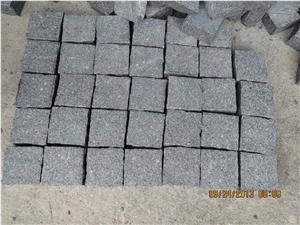 G684 Flamed Cube Stone Pearl Black for Paver