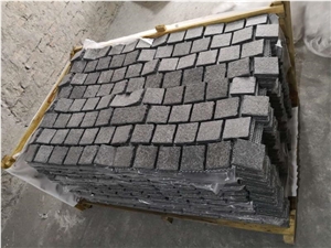 G684 Grey Granite Cube Stone Paving Cobbles Mesh