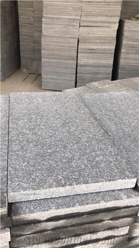 New Black G684 Granite Flamed Tiles Slab Floor Wall