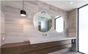 White Wooden Marble Polished Tile Wall Cladding